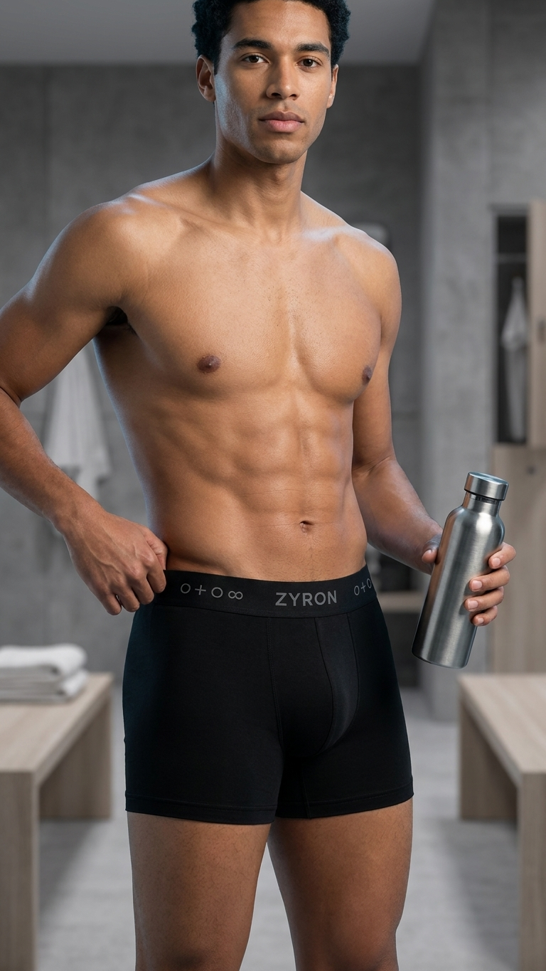 ZYRON Micro Modal Elastane Stretch Trunk – Jet Black | Premium Men's Underwear - Image 4