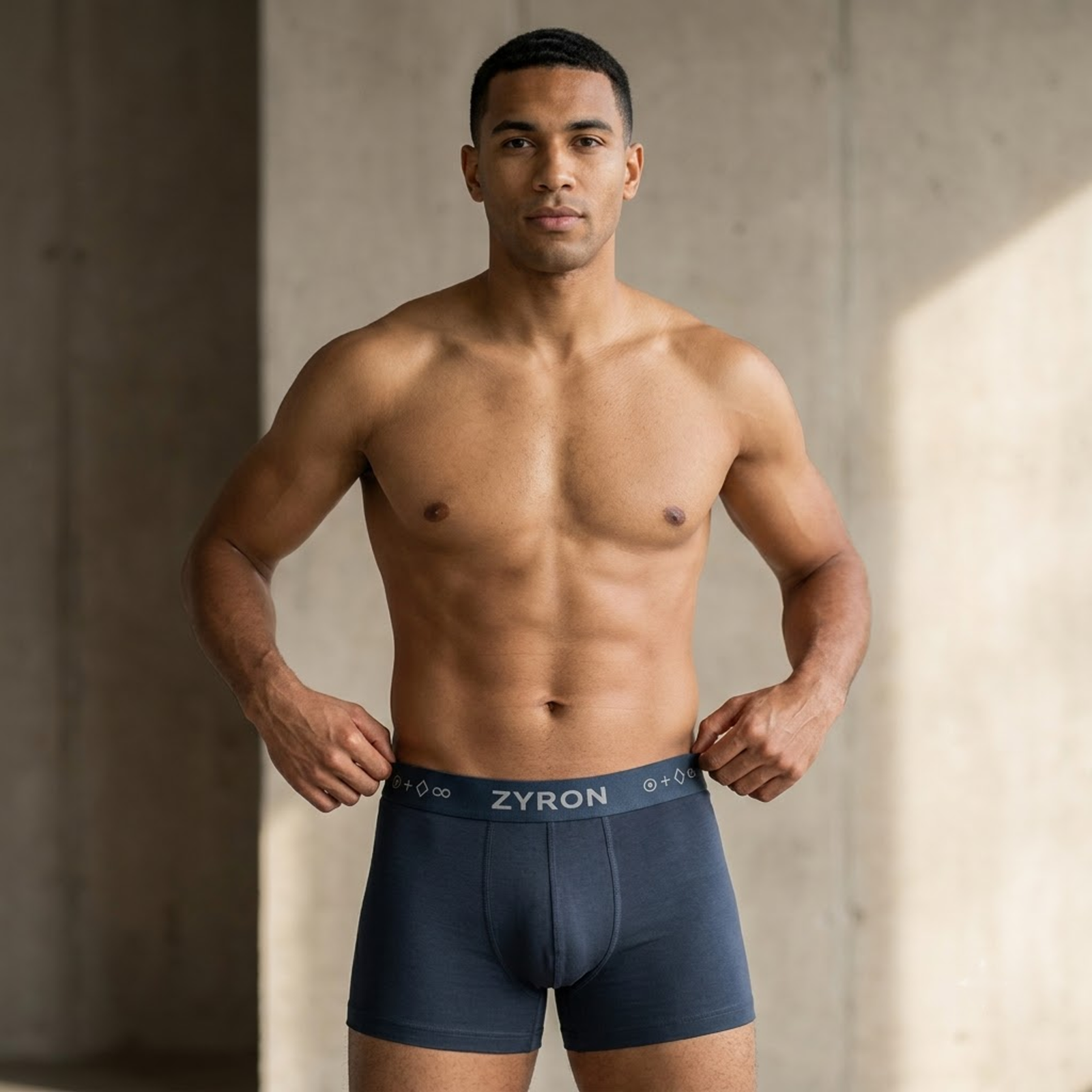 ZYRON ELITE MicroModal + Lyocell Stretch Trunk – Midnight Slate | Premium Men's Underwear - Image 4