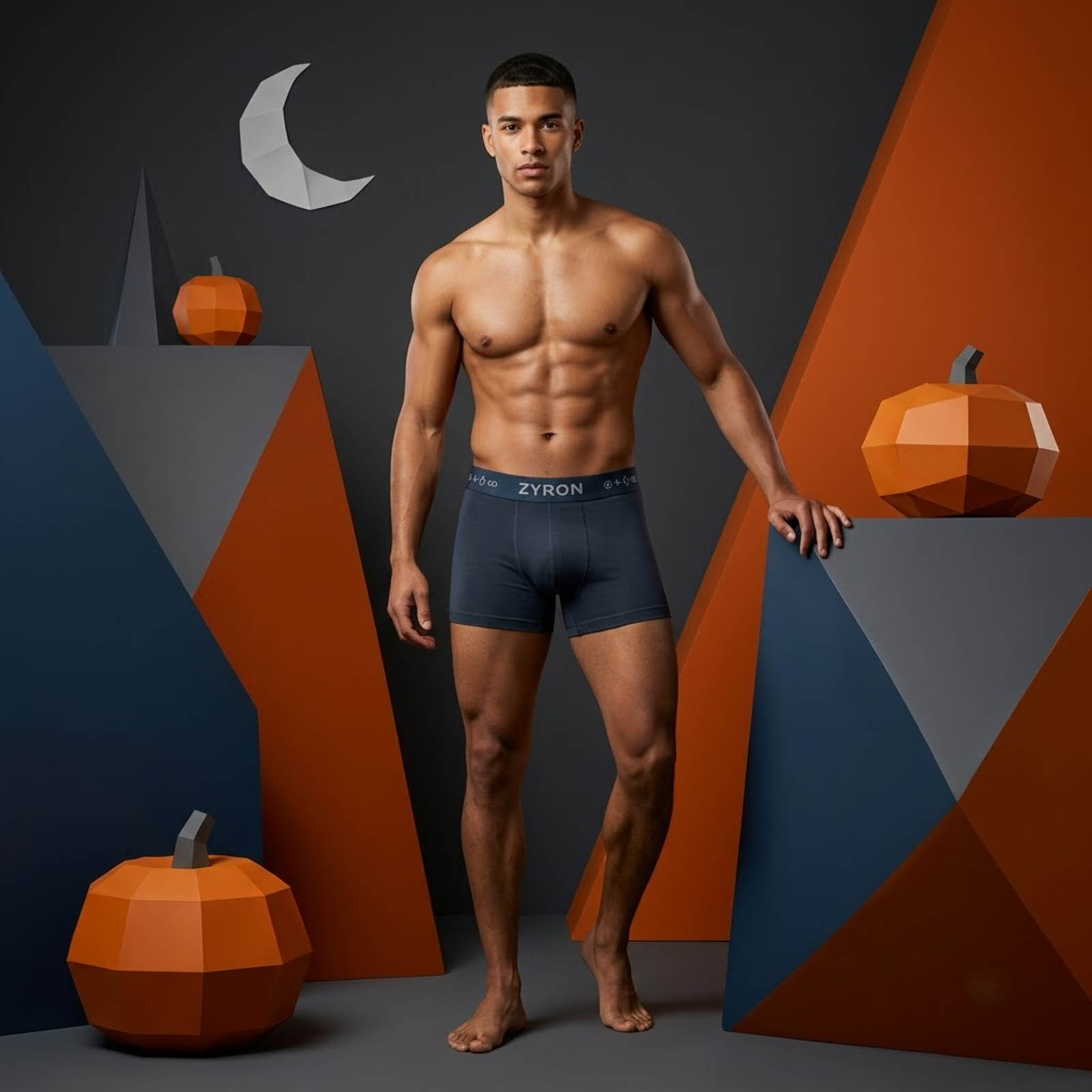 ZYRON ELITE MicroModal + Lyocell Stretch Trunk – Midnight Slate | Premium Men's Underwear - Image 5