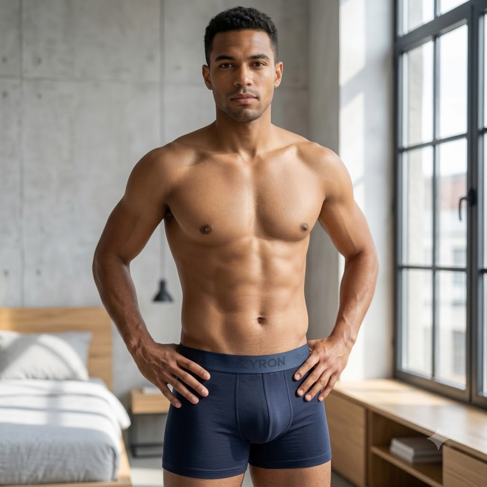 ZYRON Micro Modal Elastane Stretch Trunk – Navy Blue | Premium Men's Underwear - Image 3