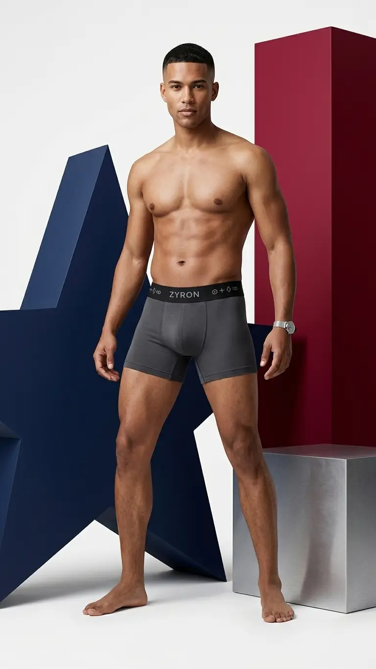 ZYRON Micro Modal Elastane Stretch Trunk with Natural StayFresh Properties – Dark Charcoal Grey