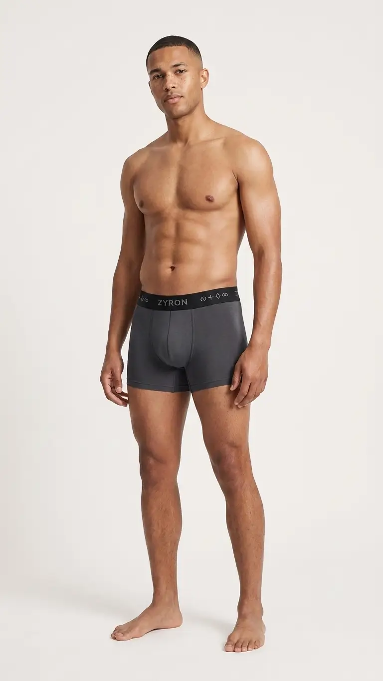 ZYRON Micro Modal Elastane Stretch Trunk – Dark Charcoal Grey | Premium Men's Underwear - Image 4