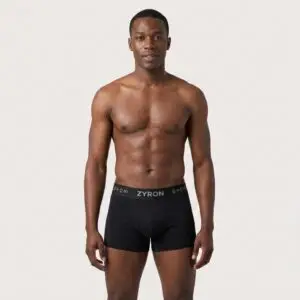 ZYRON ELITE MicroModal + Lyocell Stretch Trunk – Jet Black | Premium Men's Underwear