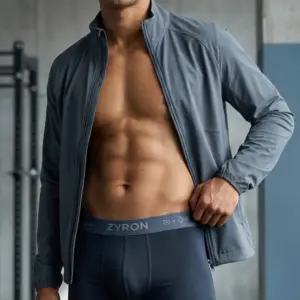 ZYRON ELITE MicroModal + Lyocell Stretch Trunk – Midnight Slate | Premium Men's Underwear