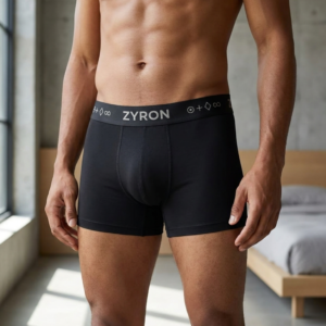 ZYRON Micro Modal Elastane Stretch Trunk – Jet Black Premium Men’s Underwear